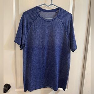 Lululemon Metal Vent Tech Short-Sleeve Shirt Royal Blue White Heather Large
